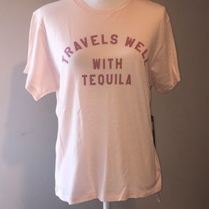 Wildfox Travels Well With Tequila Pink T-Shirt M